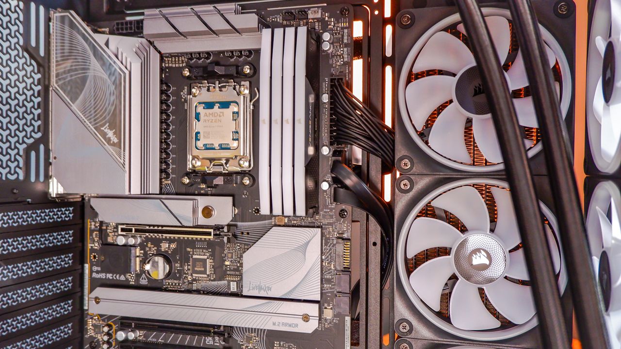 A Corsair Frame 4000D case with various features designed for both Corsair's own iCUE ecosystem and for the benefit of system builders.