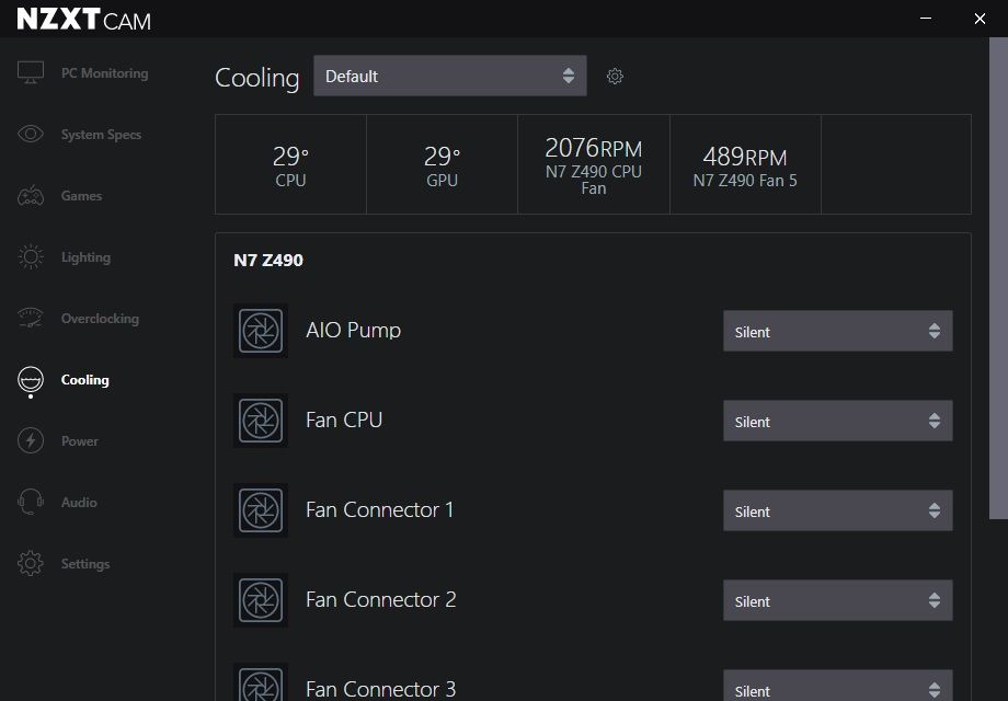 NZXT N7 Z490 - Software