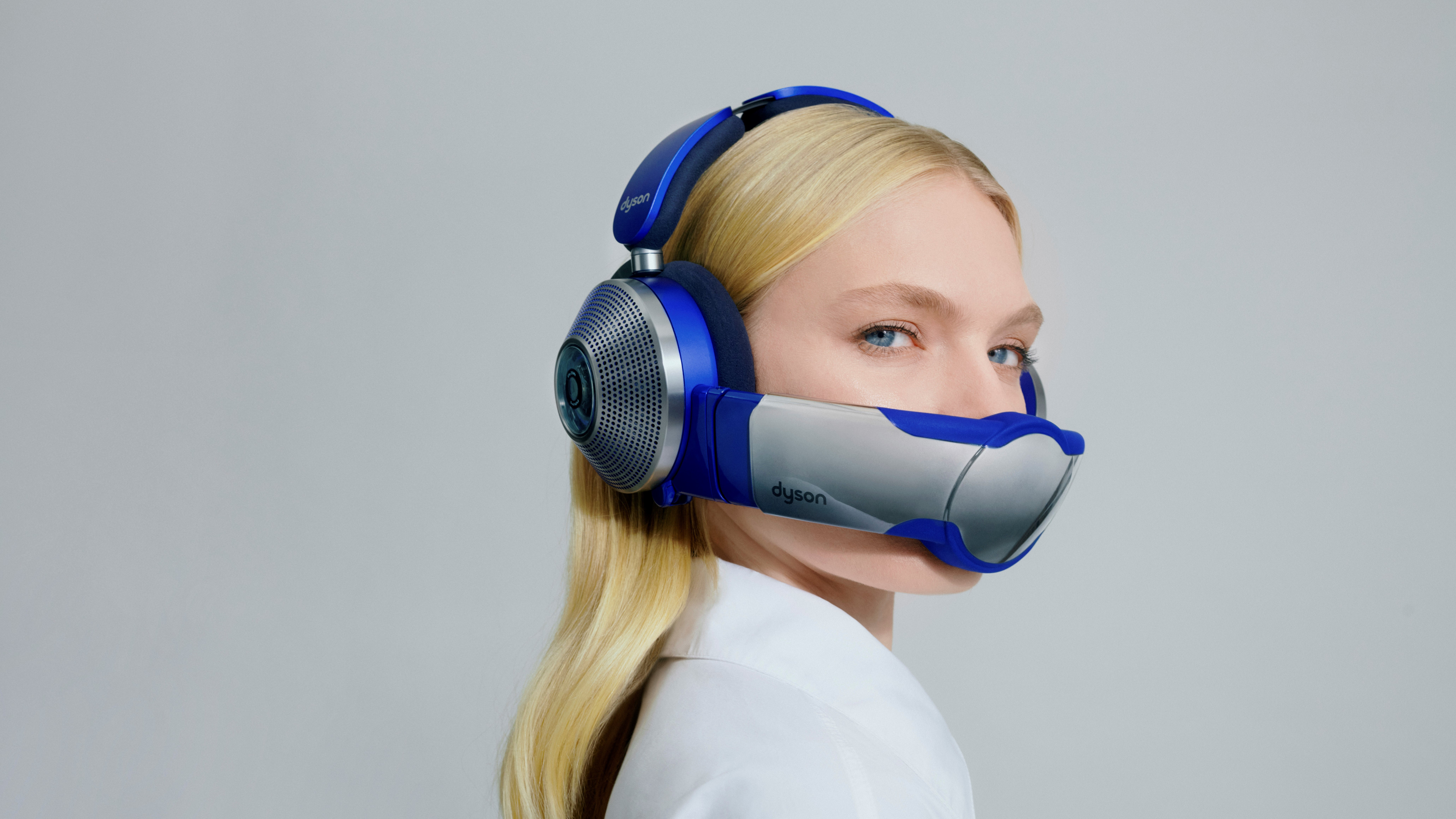 Woman wearing Dyson Zone air purifying headphones