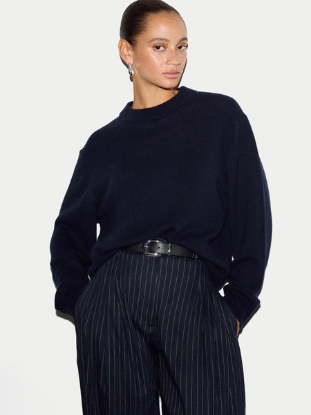 Merino Cashmere Relaxed Jumper | Navy