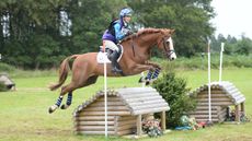 A rider going cross-country at Wellington Horse Trials