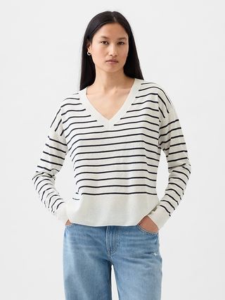 24/7 Split-Hem Linen-Blend Sweater