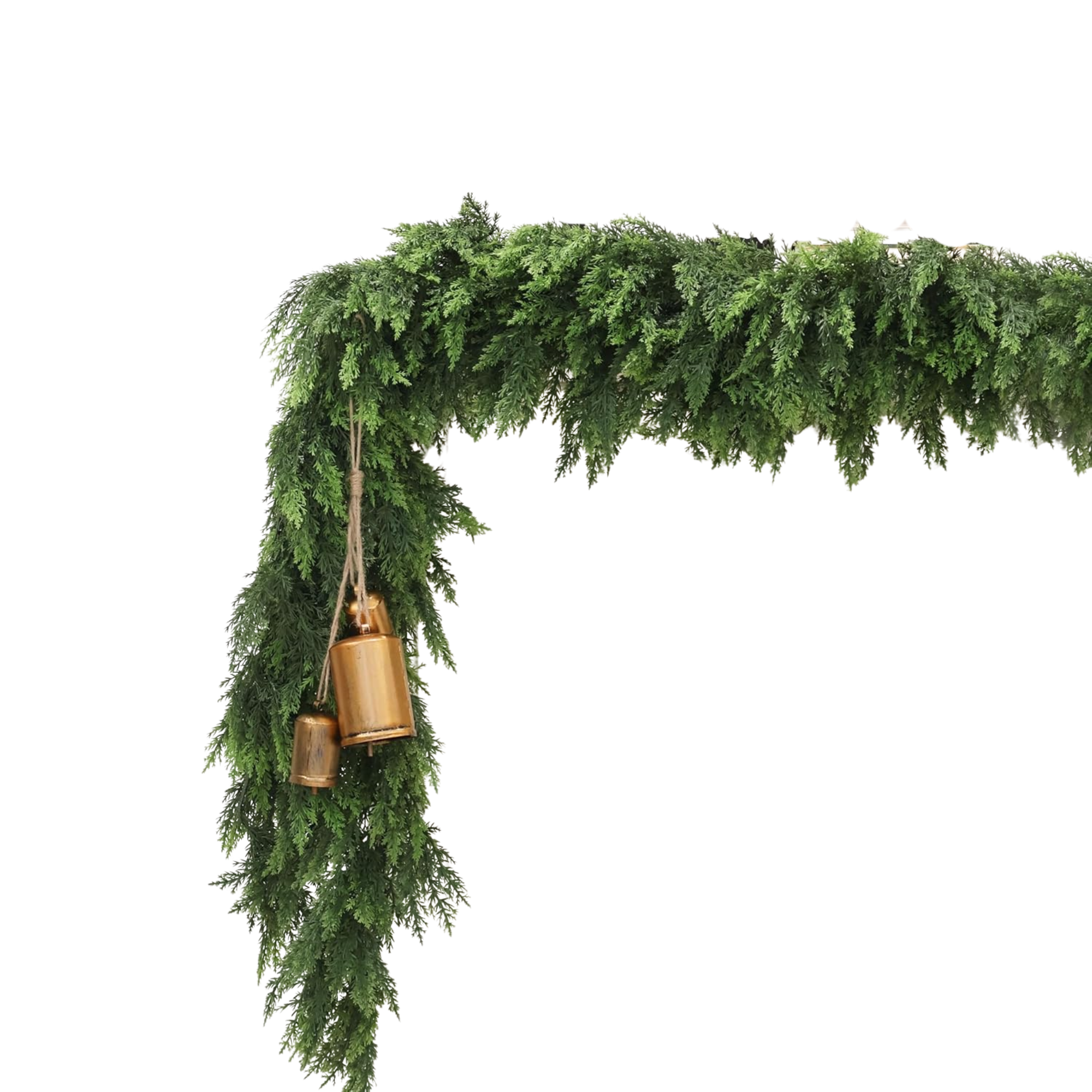 green garland for a mantel