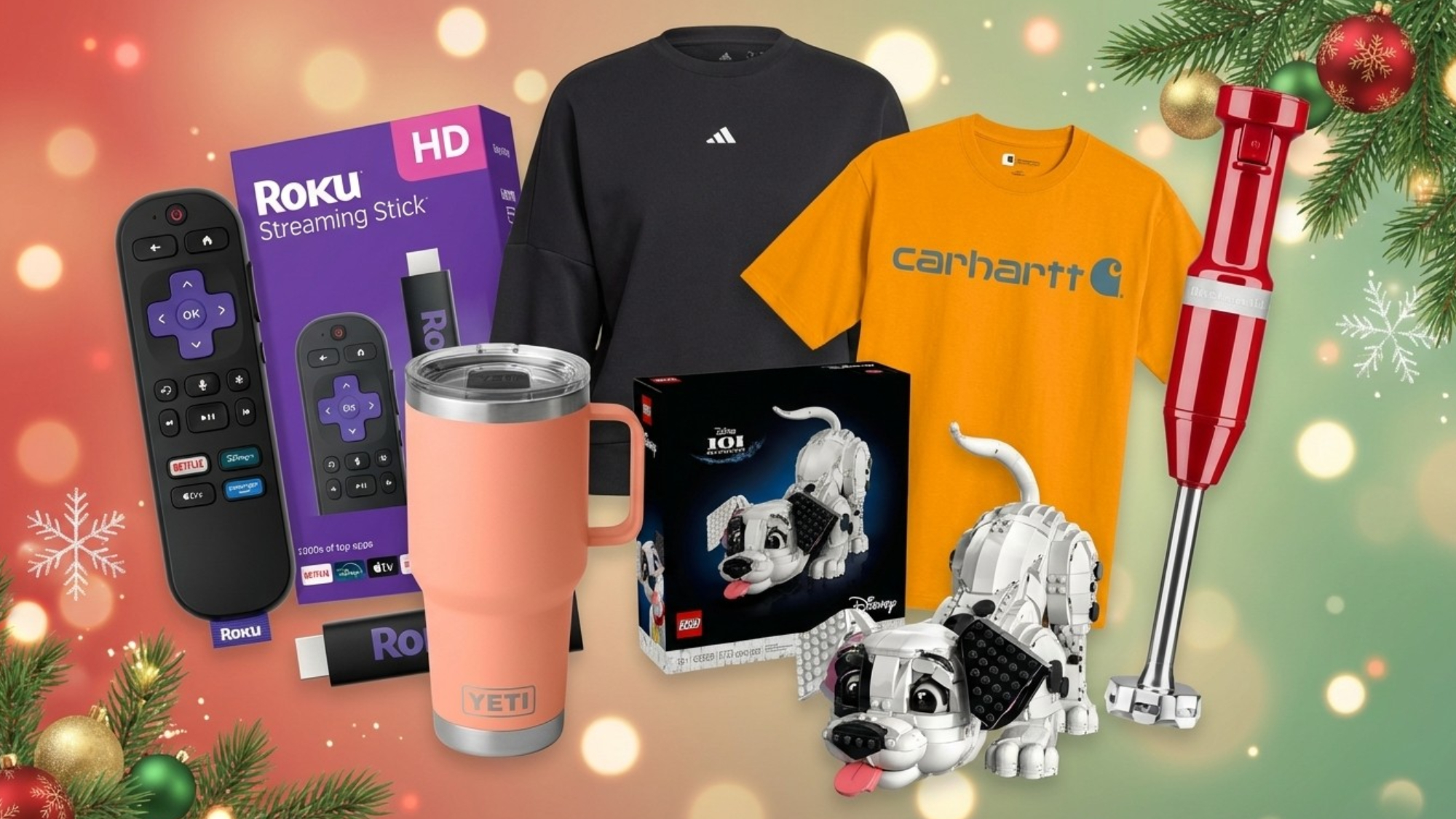 Collage of items on sale for Christmas