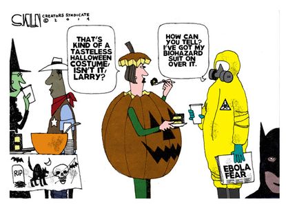 Editorial cartoon Ebola Halloween costume