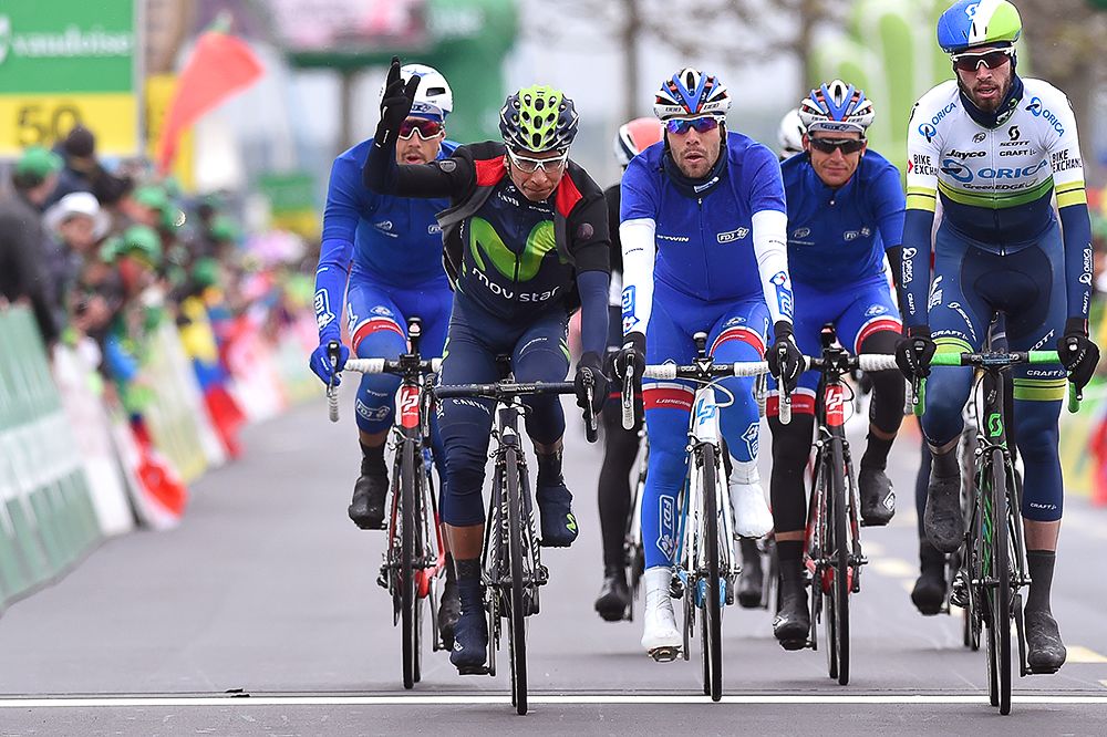 Nairo Quintana celebrates his overall win at the Tour de Romandie