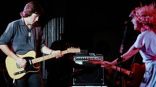 Ryan Hedgecock and Maria McKee of the country rock band Lone Justice perform on September 18, 1985 at The Ritz in New York, New York