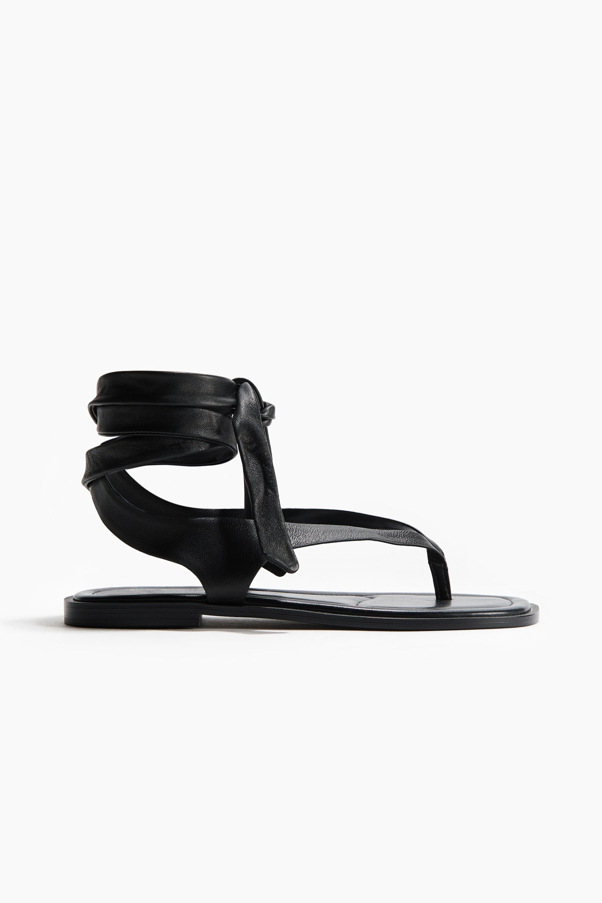 Tie-Detail Leather Sandals