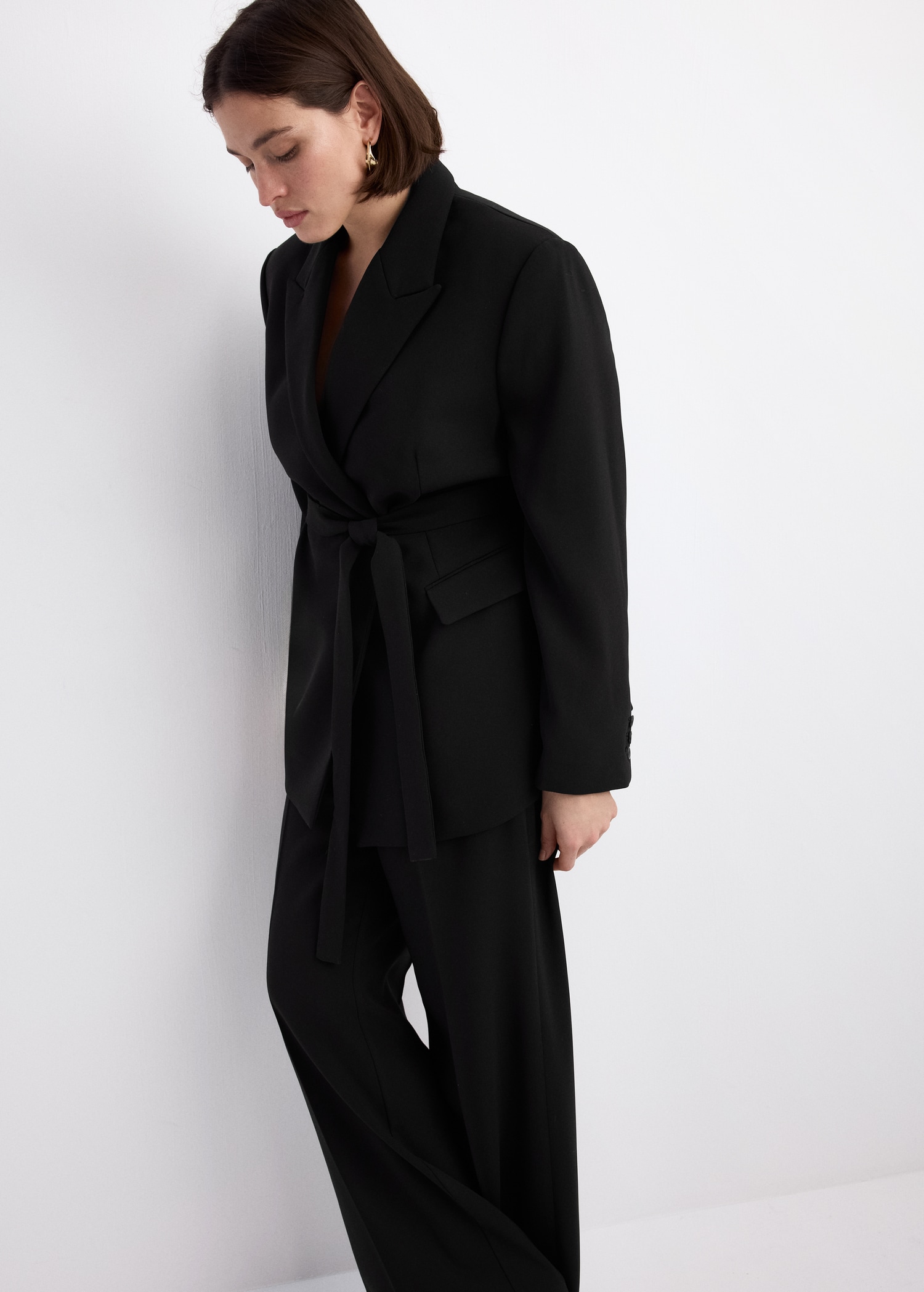 Suit Jacket With Belt - Women | Mango United Kingdom