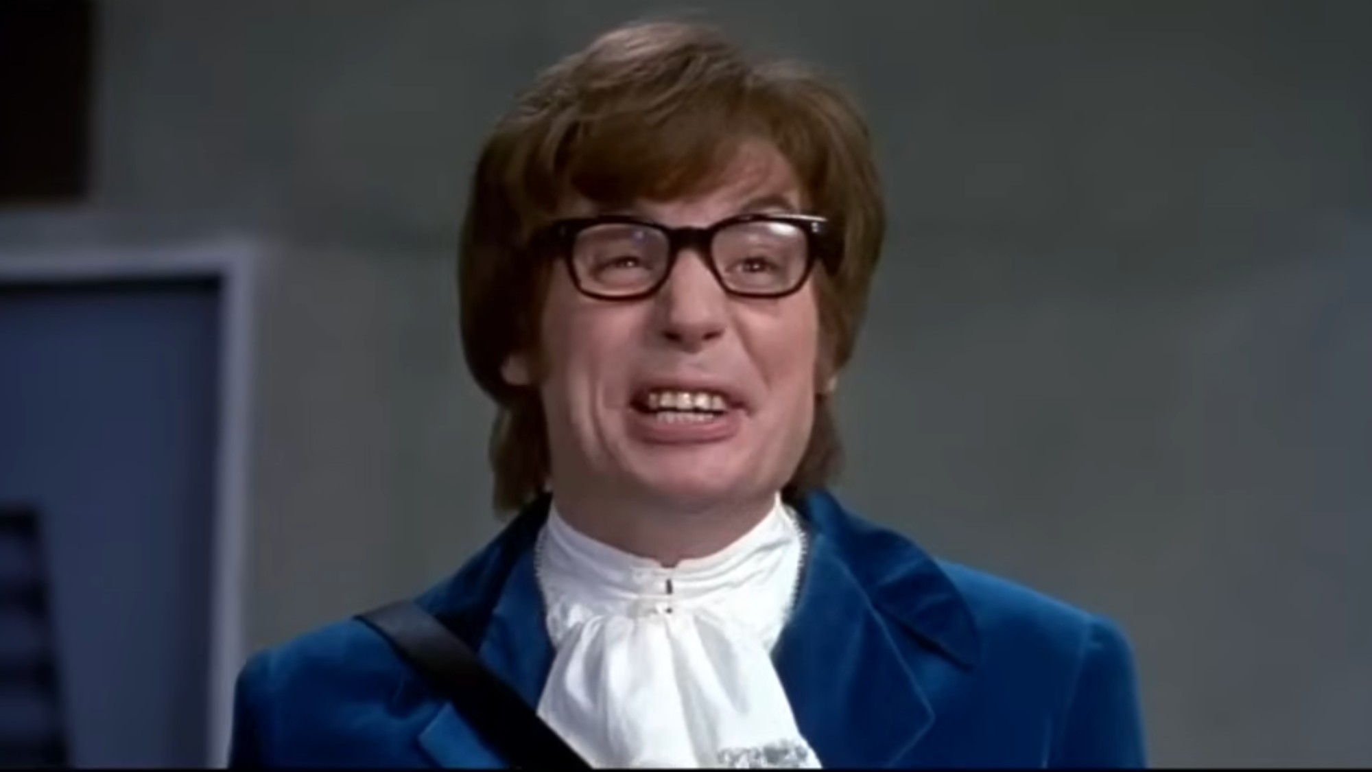Mike Myers as Austin Powers in Austin Powers: International Man of Mystery.