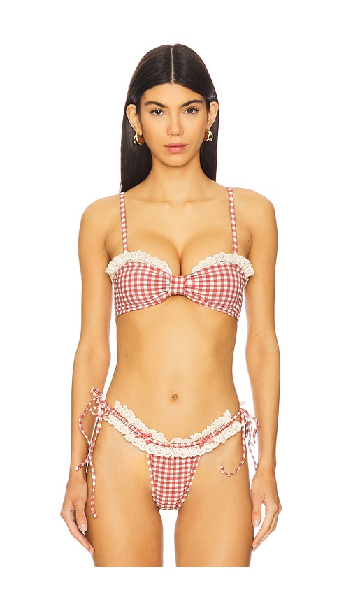 Gingham Bandeau Bikini Top