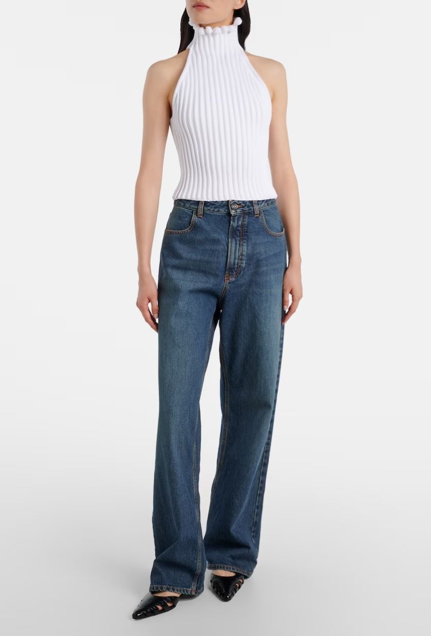 Ala&amp;iuml;a, Low-Rise Straight Jeans