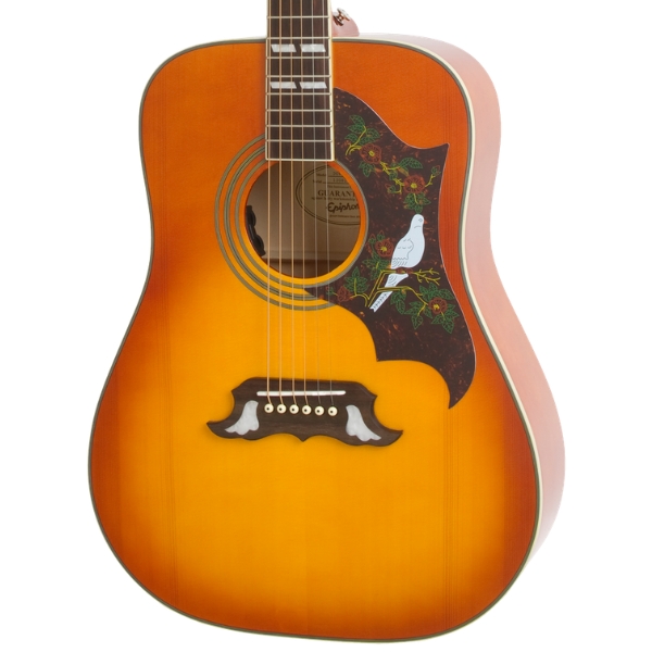 An Epiphone Dove Studio acoustic guitar