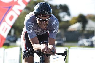 David Kemp (Fly V Australia) hits the line in third place to take the bronze medal in the championships and lies second on the GC.