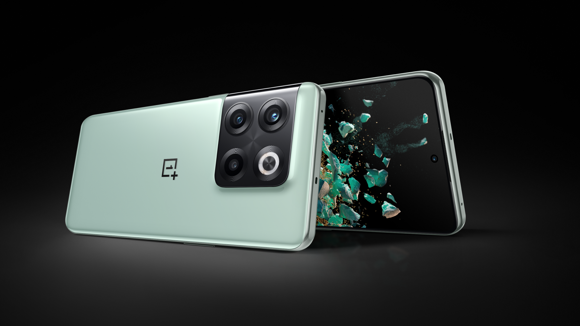 Image of the OnePlus 10T in black and jade green colors