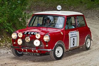 James Martin in his 1963 Morris Mini Cooper S in action at the Goodwood Festival of Speed