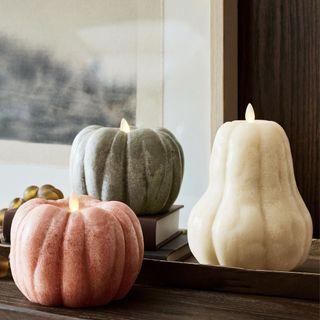 Premium Flickering Flameless Wax Pumpkin Candle