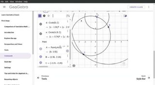 screenshot of GeoGebra