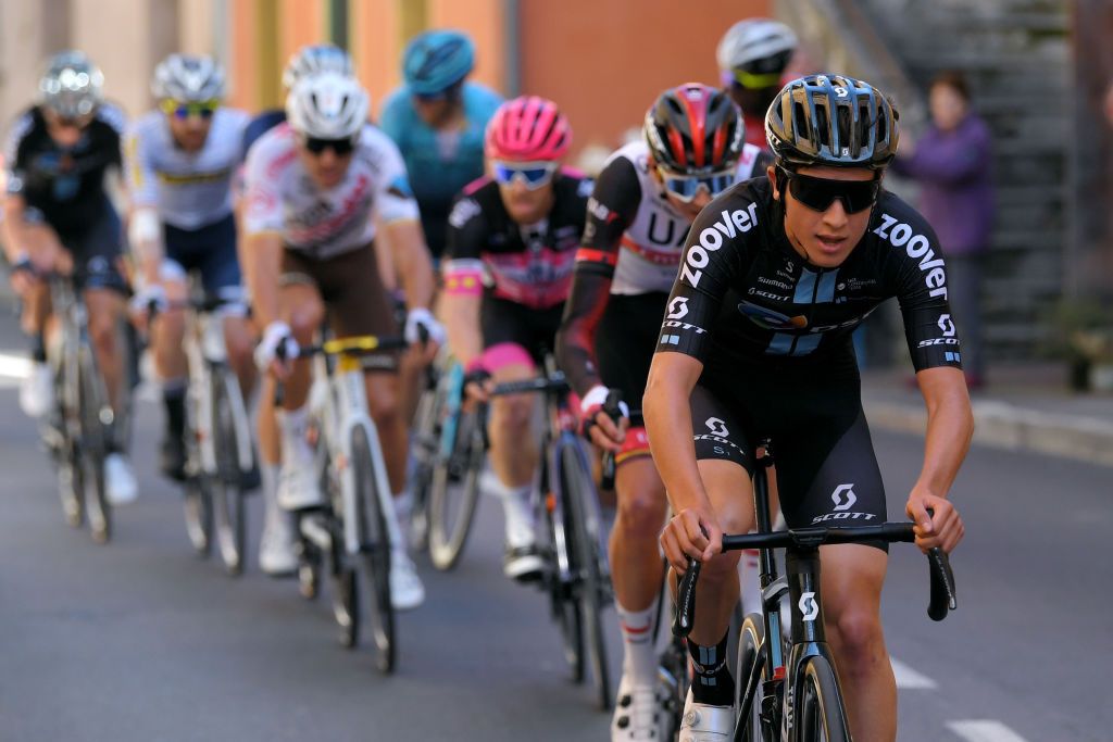 Kevin Vermaerke in action at the Tour des Alpes-Maritimes et du Var in February