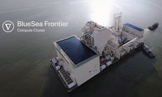 An image of a BlueSea Frontier Compute Cluster at sea