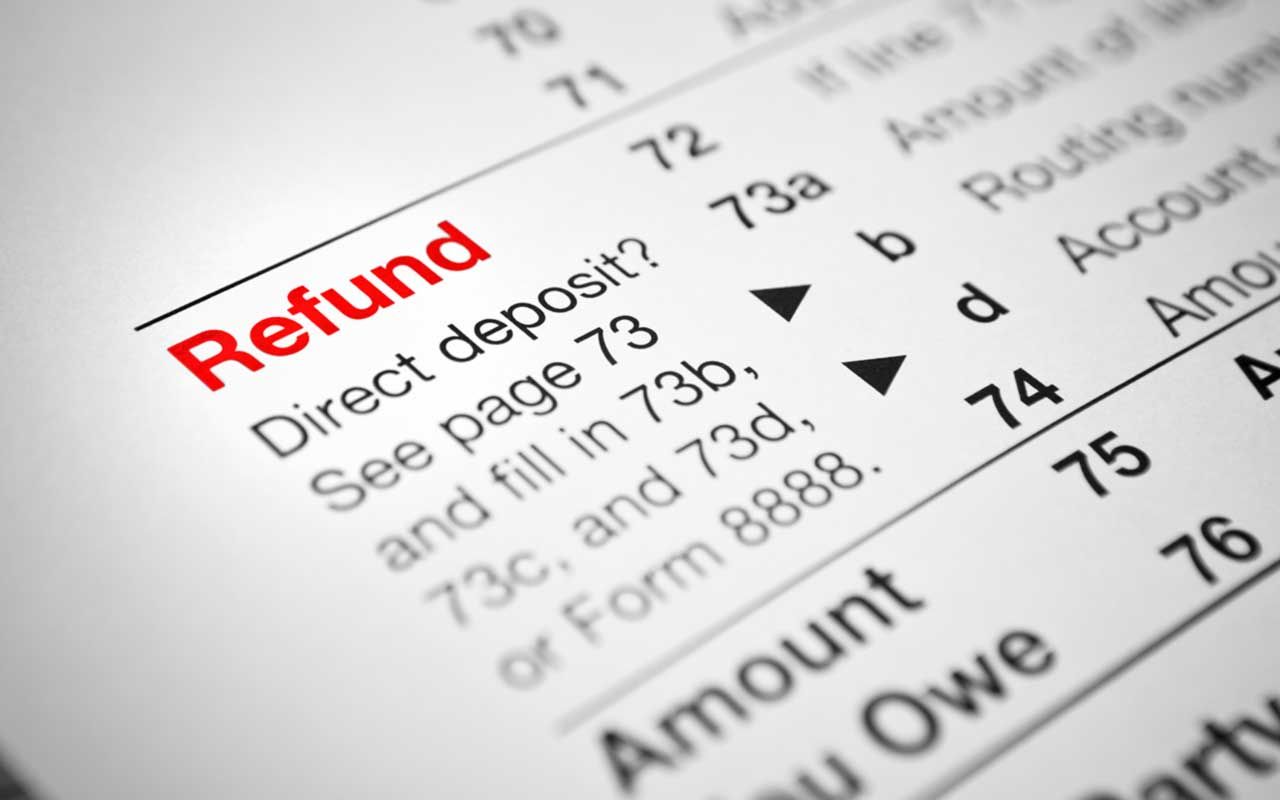 picture of refund line on a tax form