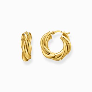 Gold-Plated Hoop Earrings in Intertwined Design