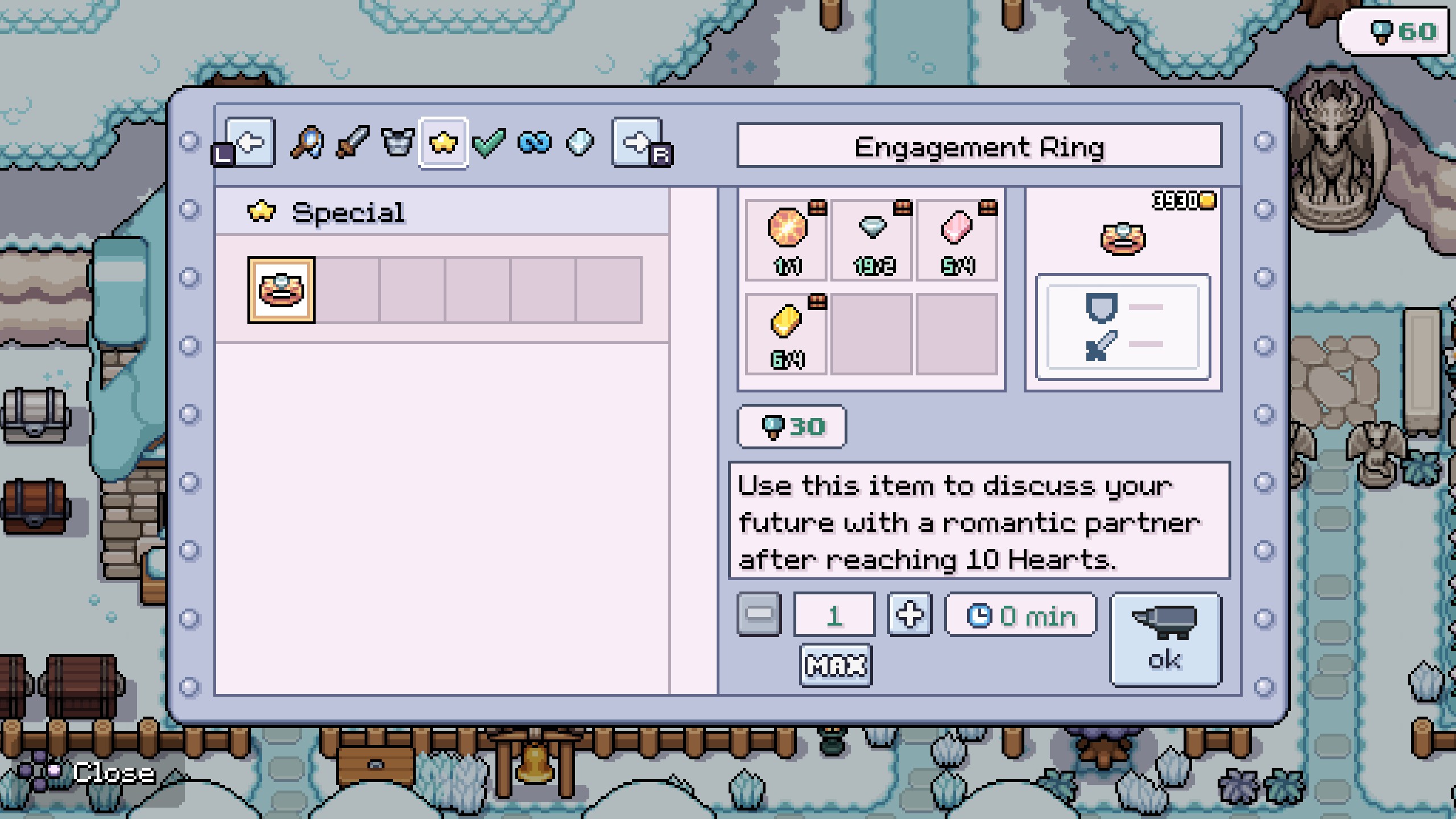 Fields of Mistria - Engagement Ring crafting recipe