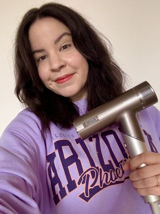 Mica Ricketts after blow dry with Shark SpeedStyle PRO Flex Hair Dryer