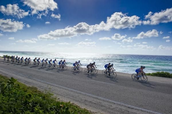 The Caymans offer the Garmin-Cervelo riders the perfect stage for some warm training