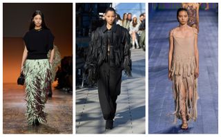 Fall 2024 runway fringe trend Bottega Veneta, Stella McCartney, Dior