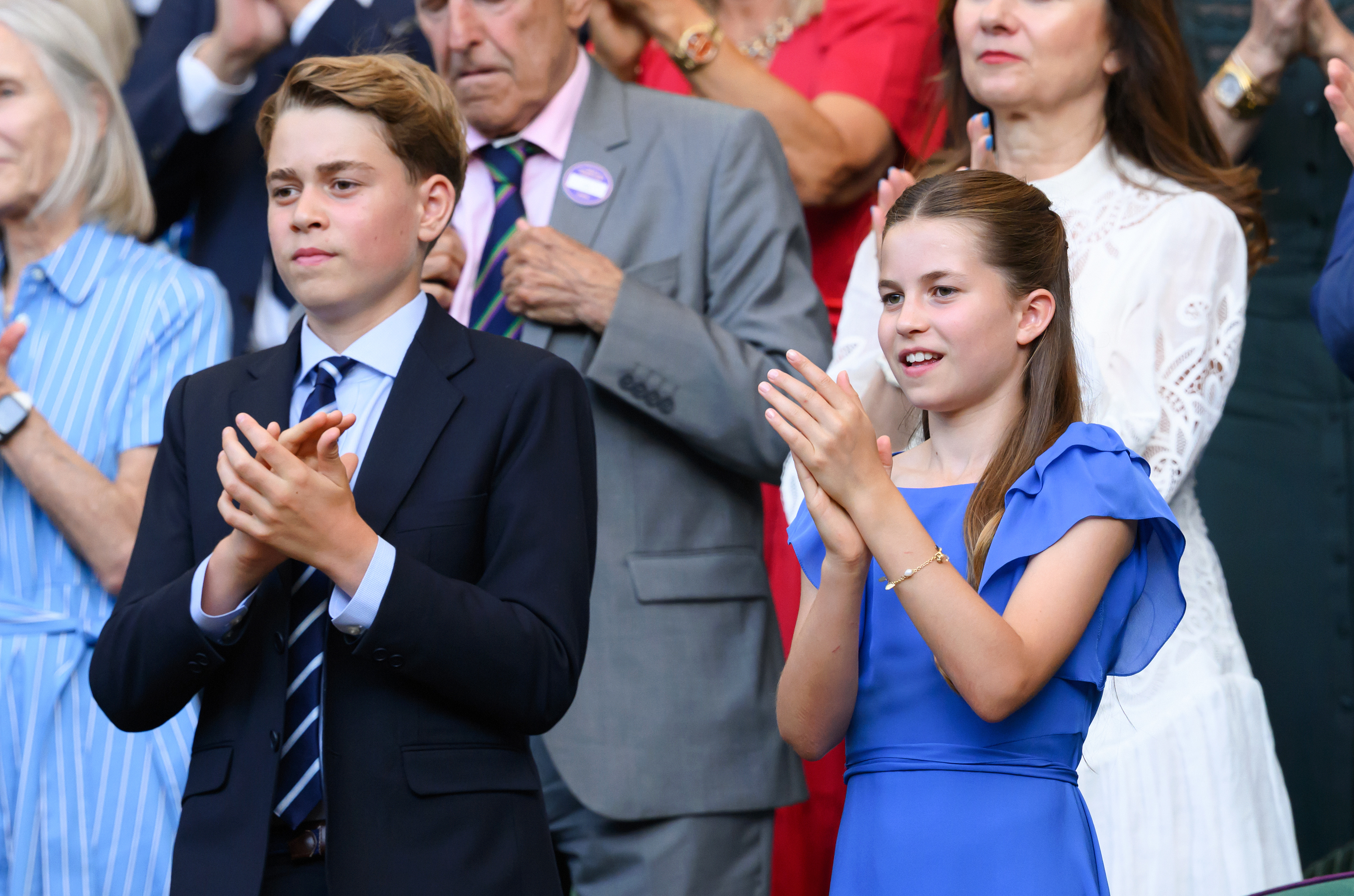 Prince George and Princess Charlotte clapping at Wimbledon