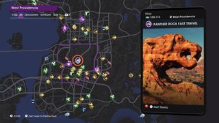 Saints Row fast travel point panther rock on map