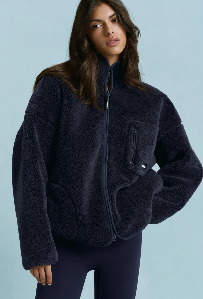 An image of Adanola Oversized Pocket Zip Fleece.