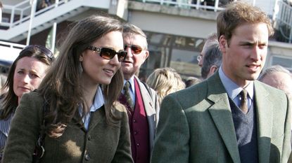 Prince William and Kate Middleton attend the Cheltenham Race Festival in 2007