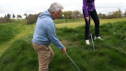 Jezz Ellwood searching for a ball in the rough