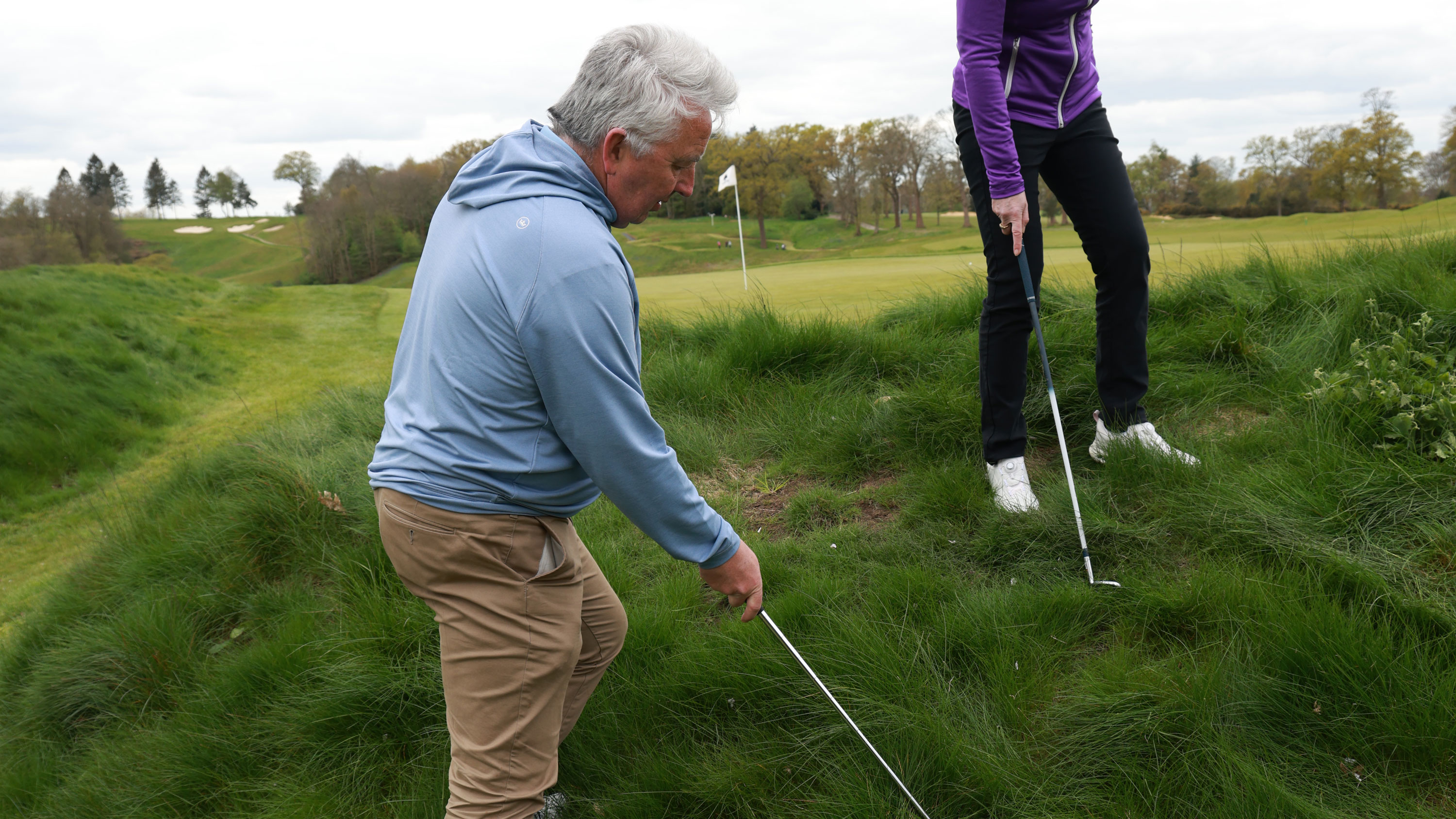 Jezz Ellwood searching for a ball in the rough