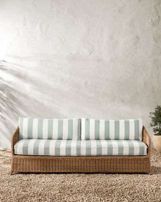 Haviland Outdoor Sofa With Striped Cushions 88"