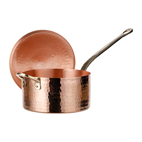 New Demmex 1.2mm Thick Hammered Copper Sugar Sauce Zabaglione Pan With Helper Handle, (1.7-Quart) by Demmex