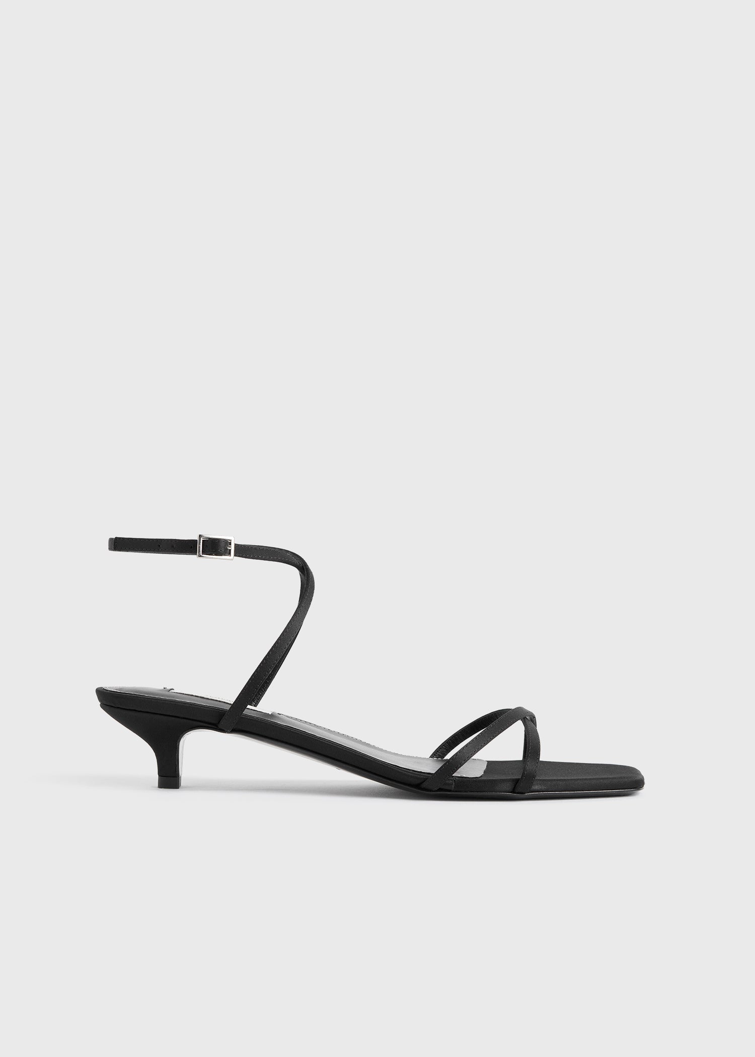 Satin Crossover Sandals Black