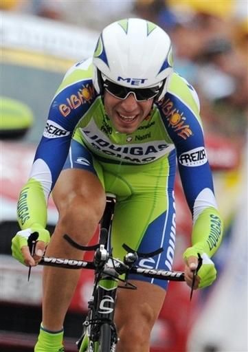 Roman Kreuziger (Liquigas) finshes seventh for hte day.