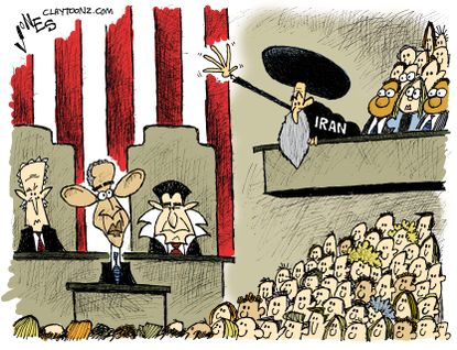 Obama Cartoon SOTU Iran