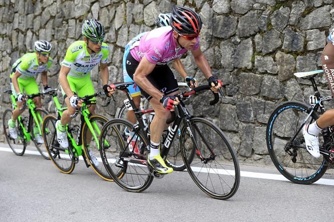 Cadel Evans (BMC) on the move during the Giro del Trentino