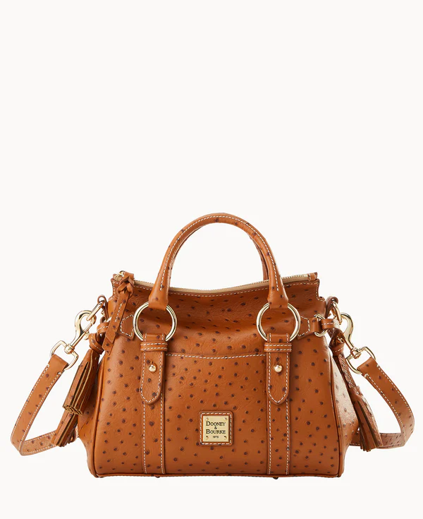 Ostrich Satchel With Pocket