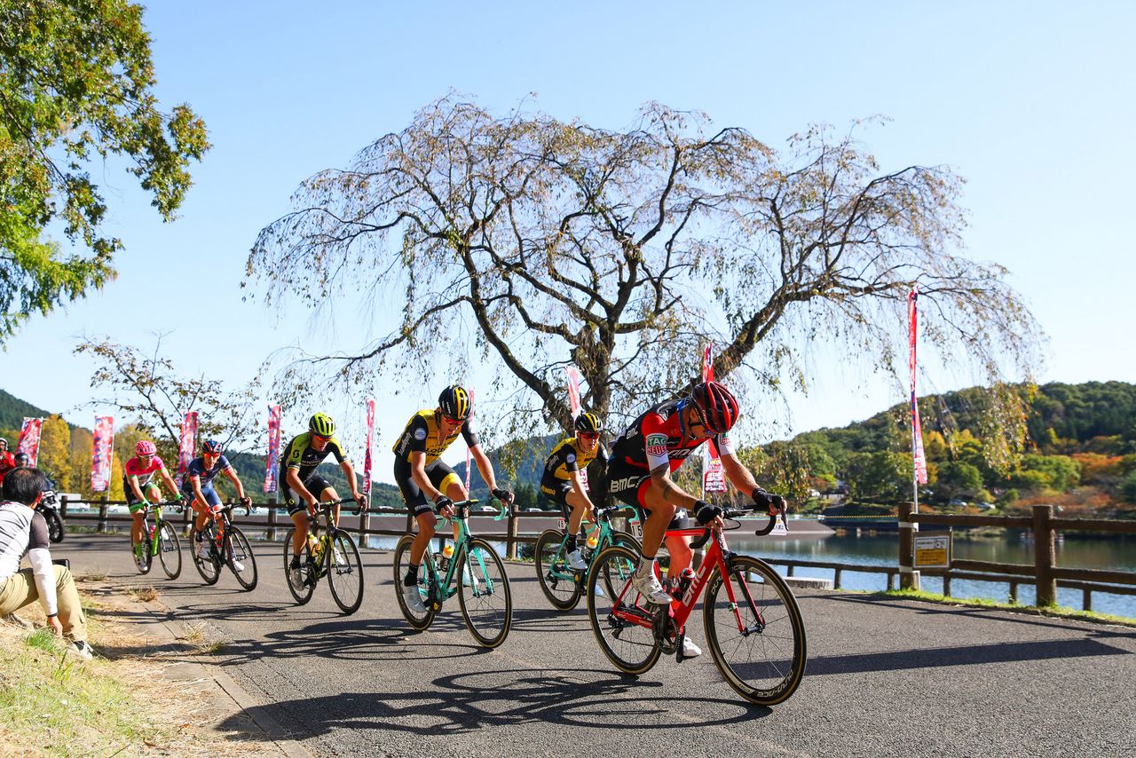 Nicolas Roche leads the race-winning breakaway