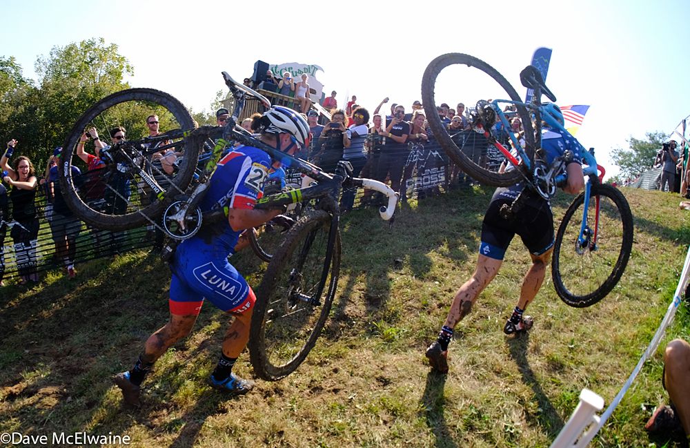 Katie Compton (USA) had Katerina Nash (CZE) right on her heels in the early going
