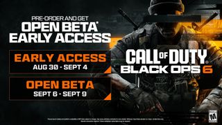 A graphic showing the start dates for the Black Ops 6 beta