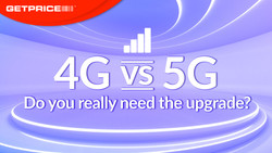Purple background with white writing that says 4G vs 5G Do you really need the upgrade?
