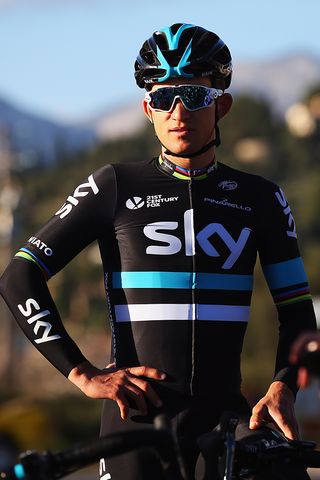 Michal Kwiatkowski in his new Team Sky kit in Mallorca