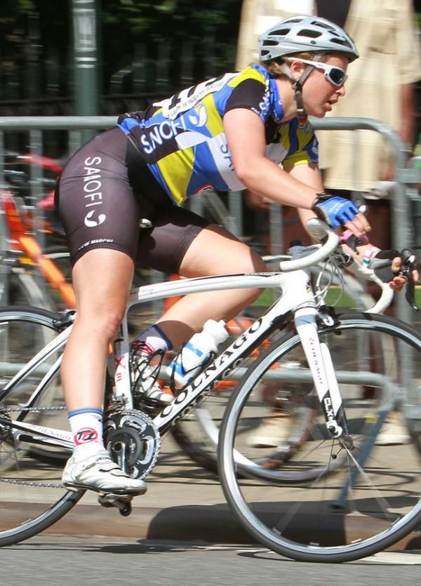 Rebbecca Schepps (Team Type 1-SANOFI) cuts a corner on one of the four sharp turns this course offers
