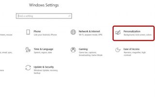 windows 10 settings menu personalization